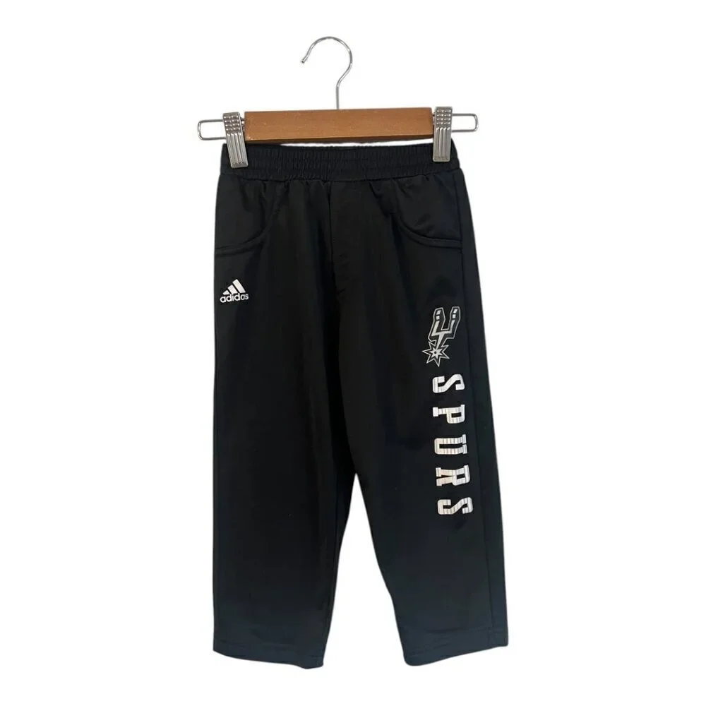 Adidas Toddler Boy Jogger Track Pants Size 2T Black Printed Pull On